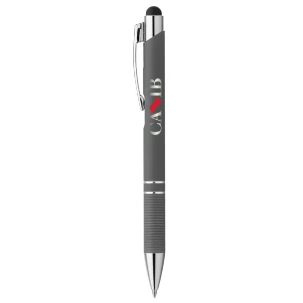 Steinway soft touch metal pen with a stylus tip, textured grip,... from ASI 88060 Snugz/USA Inc / Sweda®