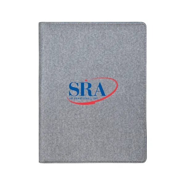 Senior-sized portfolio with a gray heathered linen cover, 60-sheet lined pad,... from ASI 88060 Snugz/USA Inc / Sweda®
