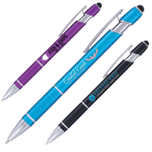 5.63" x .39" x 1.23" metal Vector plunger action pen with... from ASI 62088 IDProductsource