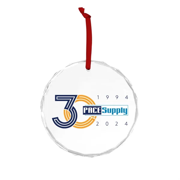 Faceted glass round holiday ornament with string.... from ASI 52263 EMT