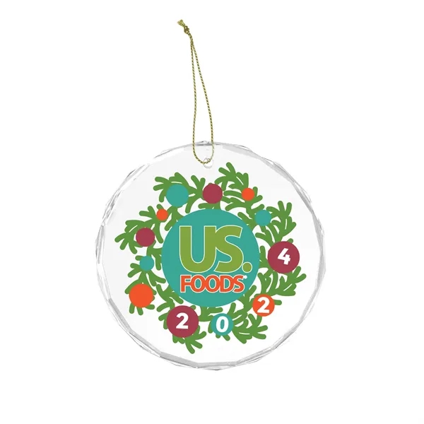 Faceted glass round holiday ornament with string.... from ASI 52263 EMT