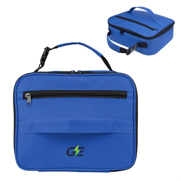 3.25" x 8" x 9.75" dual-handled lunch bag with PEVA lining.... from ASI 61125 Hit Promotional Products / Hit®