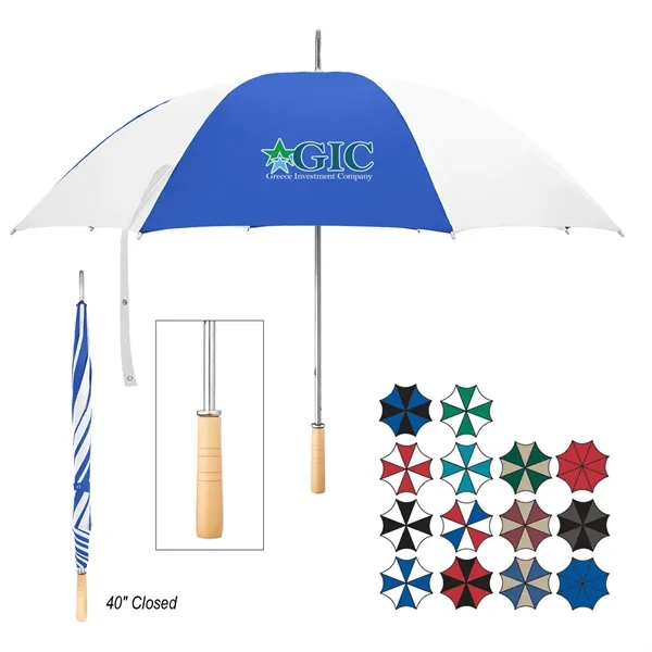 Golf umbrella with metal shaft and wood handle.... from ASI 61125 Hit Promotional Products / Hit®