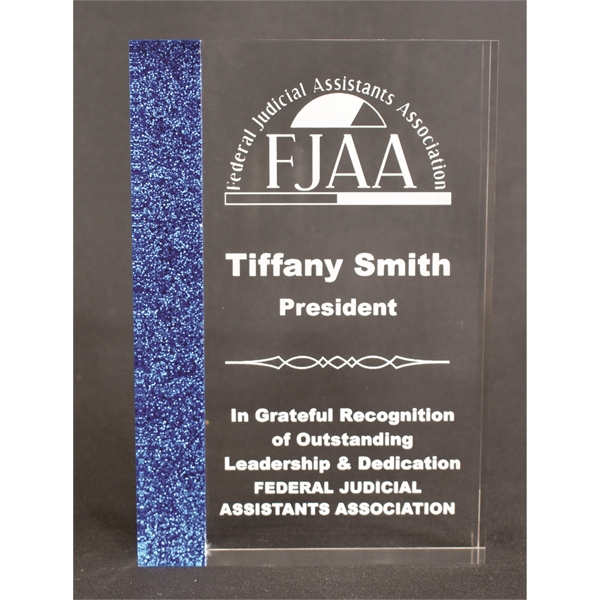 4"W x 6"L rectangular shaped acrylic award, decorated with glittering or... from ASI 45430 Clear Image Inc