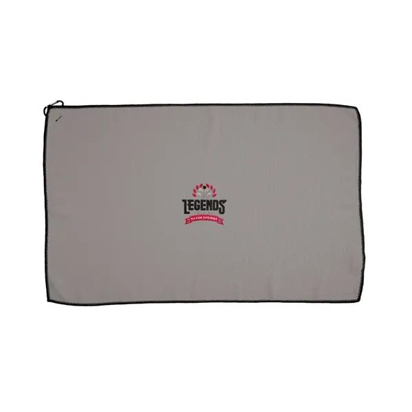 16.5" x 25" recycled polyester golf towel with carabiner attachment.... from ASI 61125 Hit Promotional Products / Hit®