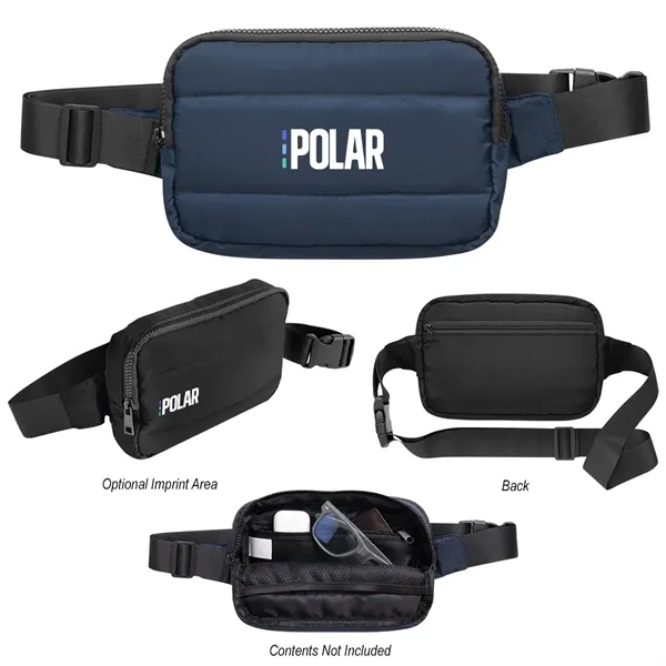 Belt bag with zippered main compartment, multiple pockets and an adjustable... from ASI 61125 Hit Promotional Products / Hit®