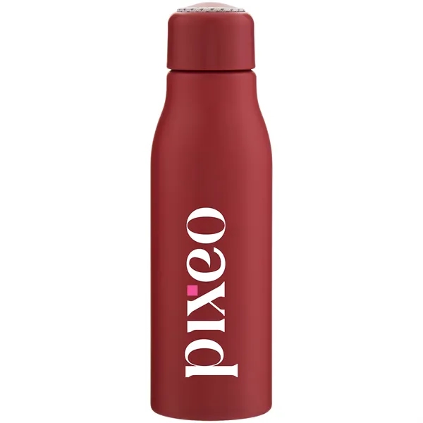 Lightweight 24 oz aluminum bottle with threaded lid, color-accent cord, and... from ASI 51197 ETS Express, LLC