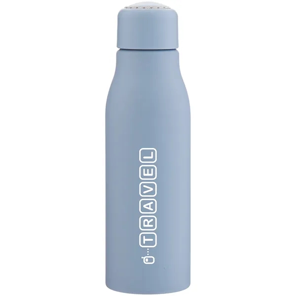 Lightweight 24 oz aluminum bottle with threaded lid, color-accent cord, and... from ASI 51197 ETS Express, LLC