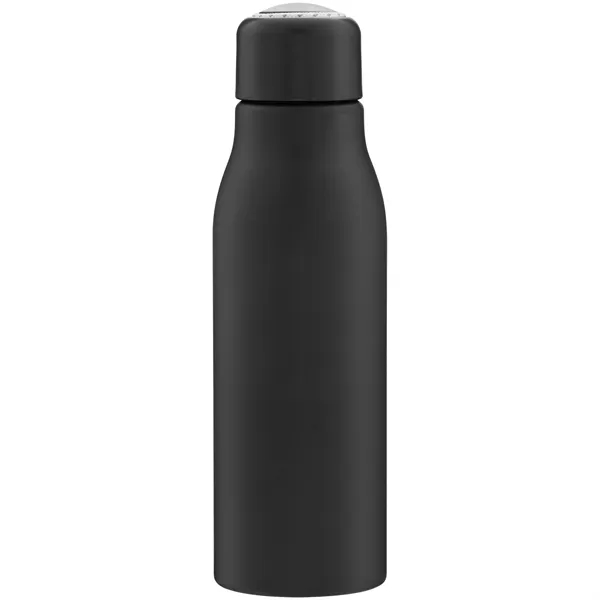 Lightweight 24 oz aluminum bottle with threaded lid, color-accent cord, and... from ASI 51197 ETS Express, LLC