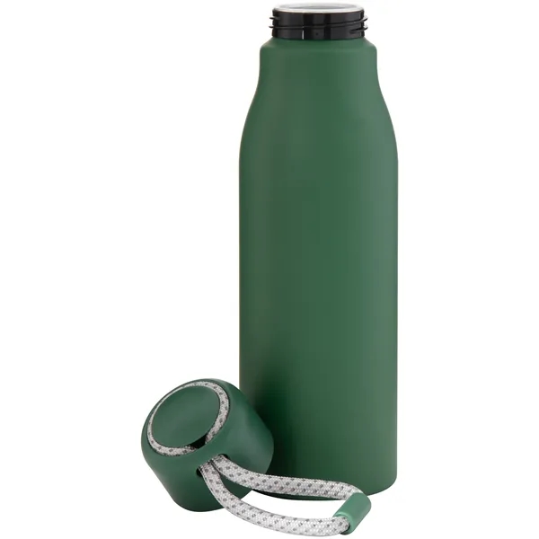Lightweight 24 oz aluminum bottle with threaded lid, color-accent cord, and... from ASI 51197 ETS Express, LLC