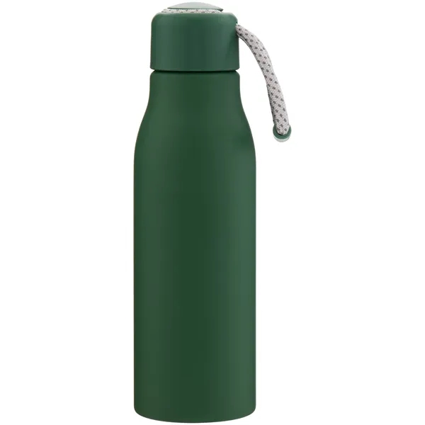 Lightweight 24 oz aluminum bottle with threaded lid, color-accent cord, and... from ASI 51197 ETS Express, LLC