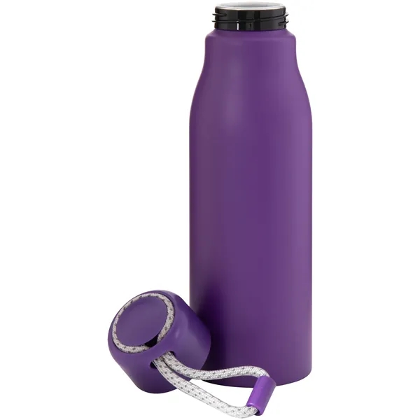 Lightweight 24 oz aluminum bottle with threaded lid, color-accent cord, and... from ASI 51197 ETS Express, LLC