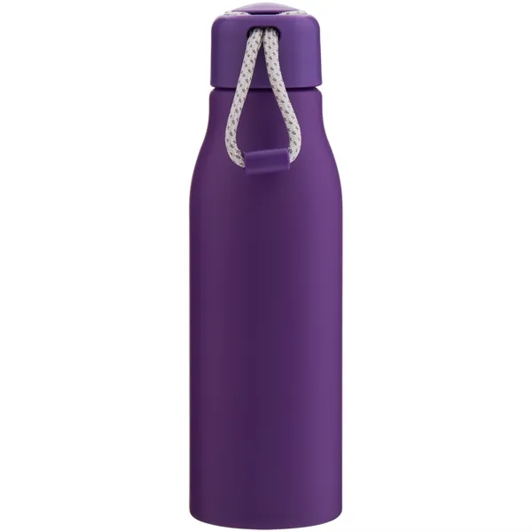 Lightweight 24 oz aluminum bottle with threaded lid, color-accent cord, and... from ASI 51197 ETS Express, LLC