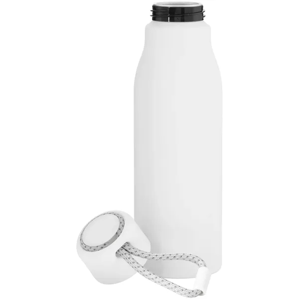 Lightweight 24 oz aluminum bottle with threaded lid, color-accent cord, and... from ASI 51197 ETS Express, LLC