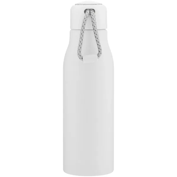 Lightweight 24 oz aluminum bottle with threaded lid, color-accent cord, and... from ASI 51197 ETS Express, LLC