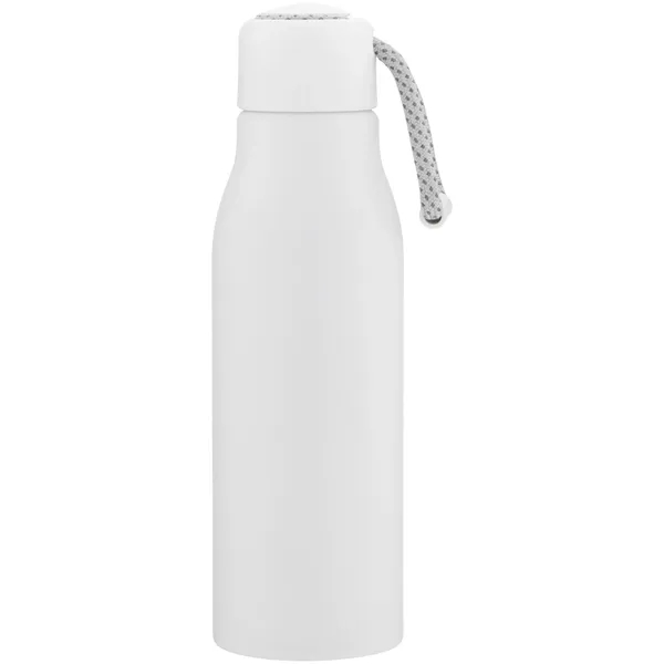 Lightweight 24 oz aluminum bottle with threaded lid, color-accent cord, and... from ASI 51197 ETS Express, LLC