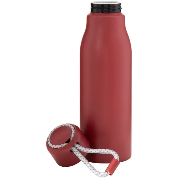 Lightweight 24 oz aluminum bottle with threaded lid, color-accent cord, and... from ASI 51197 ETS Express, LLC