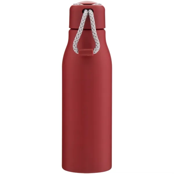 Lightweight 24 oz aluminum bottle with threaded lid, color-accent cord, and... from ASI 51197 ETS Express, LLC