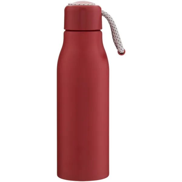 Lightweight 24 oz aluminum bottle with threaded lid, color-accent cord, and... from ASI 51197 ETS Express, LLC
