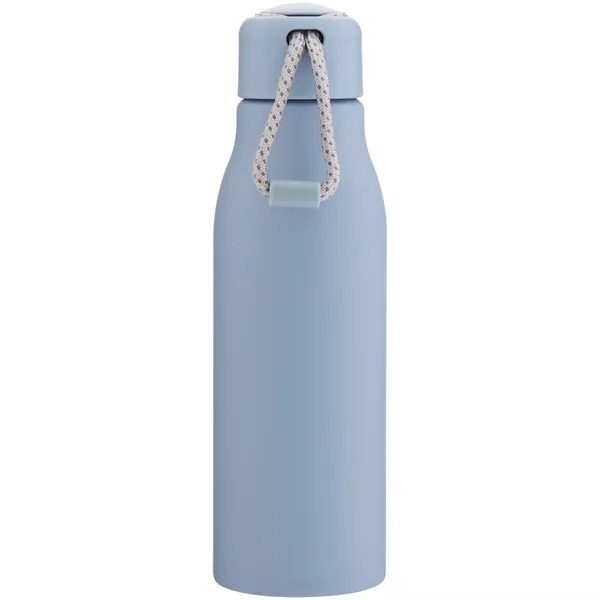 Lightweight 24 oz aluminum bottle with threaded lid, color-accent cord, and... from ASI 51197 ETS Express, LLC