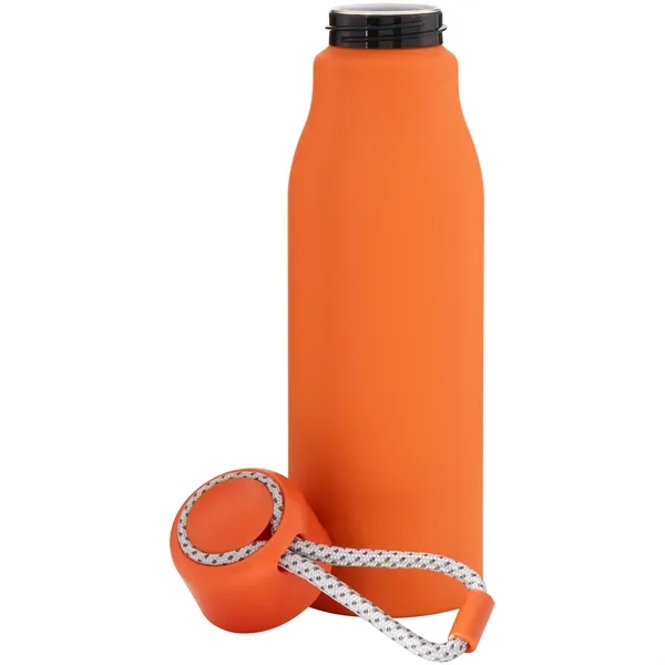 Lightweight 24 oz aluminum bottle with threaded lid, color-accent cord, and... from ASI 51197 ETS Express, LLC