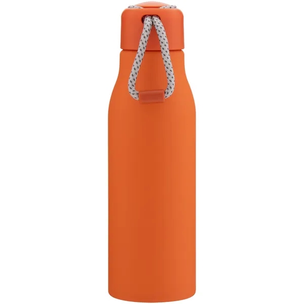 Lightweight 24 oz aluminum bottle with threaded lid, color-accent cord, and... from ASI 51197 ETS Express, LLC