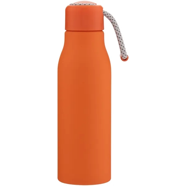 Lightweight 24 oz aluminum bottle with threaded lid, color-accent cord, and... from ASI 51197 ETS Express, LLC