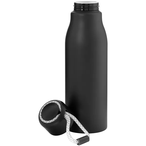 Lightweight 24 oz aluminum bottle with threaded lid, color-accent cord, and... from ASI 51197 ETS Express, LLC