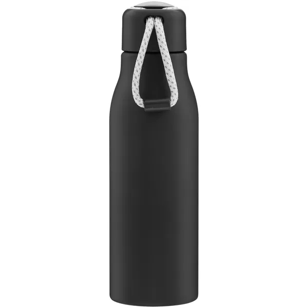 Lightweight 24 oz aluminum bottle with threaded lid, color-accent cord, and... from ASI 51197 ETS Express, LLC