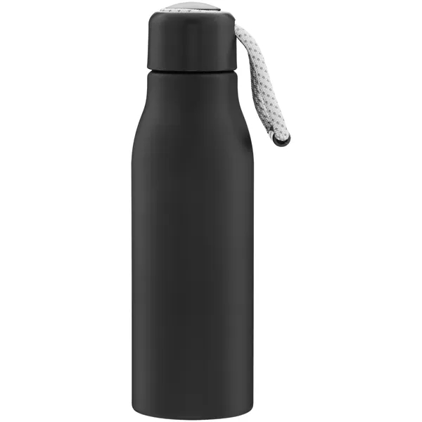 Lightweight 24 oz aluminum bottle with threaded lid, color-accent cord, and... from ASI 51197 ETS Express, LLC