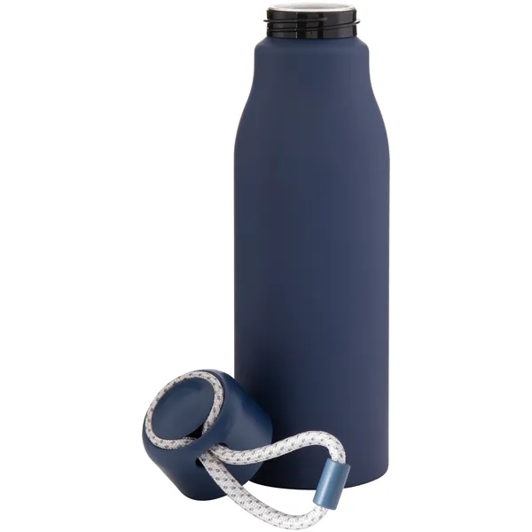 Lightweight 24 oz aluminum bottle with threaded lid, color-accent cord, and... from ASI 51197 ETS Express, LLC
