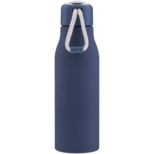 Lightweight 24 oz aluminum bottle with threaded lid, color-accent cord, and... from ASI 51197 ETS Express, LLC