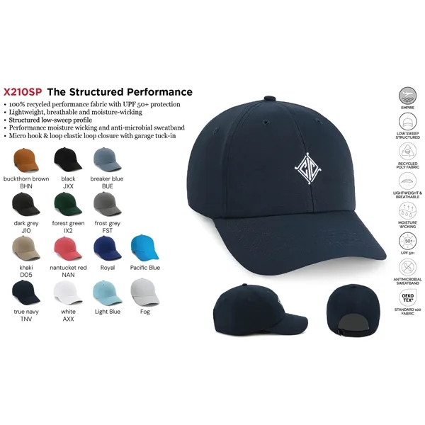 Imperial X210SP 6-Panel The Structured Performance Adjustable Cap with leatherette patch... from ASI 74601 Calico