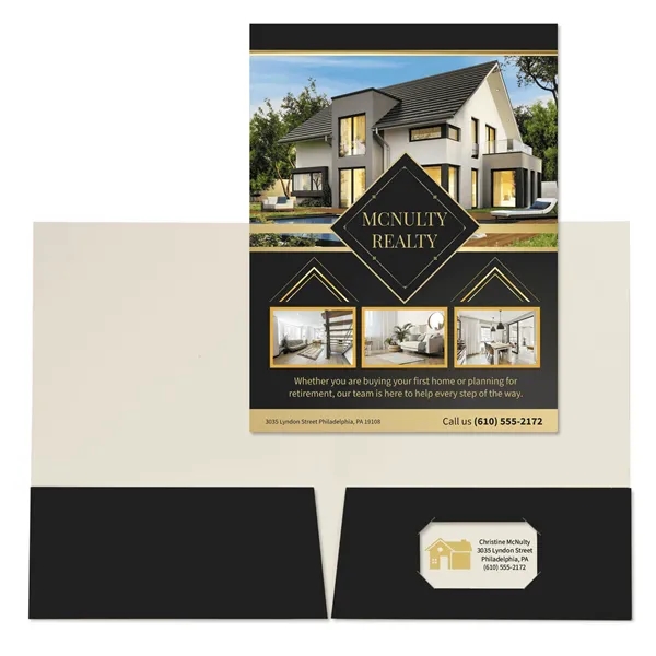 Presentation folder measuring 12"H x 9"W with a business card holder,... from ASI 54040 Fey Promo / Custom Design Express by Fey