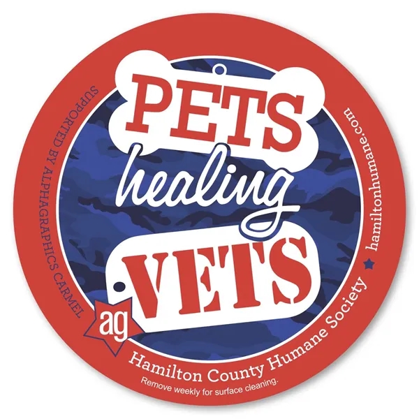 3 3/4" circle shaped magnetic car sign with four color imprinting.... from ASI 68507 The Magnet Group / Magnet LLC™