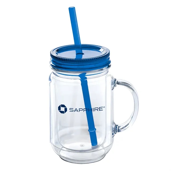 Genie 20oz Double Wall Mason Jar Style BPA Free Acrylic Mug.... from ASI 46755 Cosmo Promos