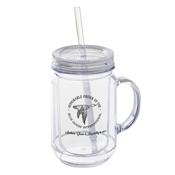 Genie 20oz Double Wall Mason Jar Style BPA Free Acrylic Mug.... from ASI 46755 Cosmo Promos