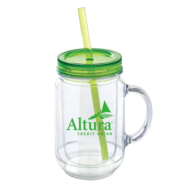Genie 20oz Double Wall Mason Jar Style BPA Free Acrylic Mug.... from ASI 46755 Cosmo Promos