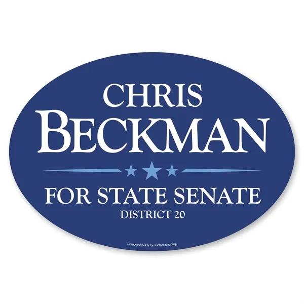 11 1/8" x 16 1/2" oval shaped car magnet with four... from ASI 68507 The Magnet Group / Magnet LLC™