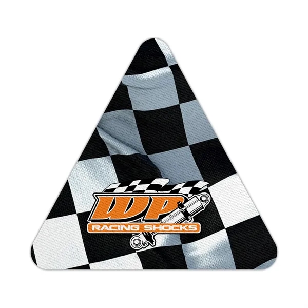 Triangle shaped single coaster made from 1.5mm poly rubber fabric.... from ASI 93987 Martini-Vispak Inc.