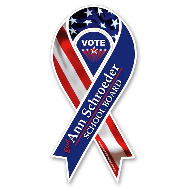 3 7/8" x 8" ribbon shaped car magnet with four color... from ASI 68507 The Magnet Group / Magnet LLC™