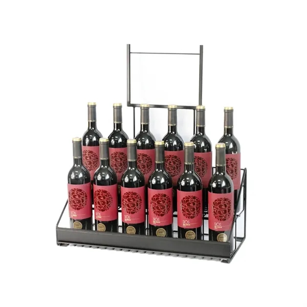 Metal countertop wine bottle display with a header card frame.... from ASI 68190 Lungsal / Lungsal