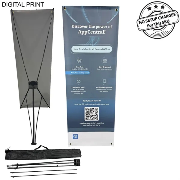 Tripod Banner with Graphics, 23x64, and Bag. NO SETUP CHARGE... from ASI 53509 FIEL-Fairdeal Import & Export / FIEL