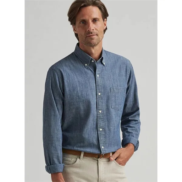 Classic chambray shirt with stretch comfort and a lived-in look-perfect for... from ASI 72657 Active Life Promo / Active Life