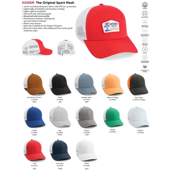 Imperial X210SM 6-Panel The Structured Performance Mesh Hat with leatherette patch... from ASI 74601 Calico