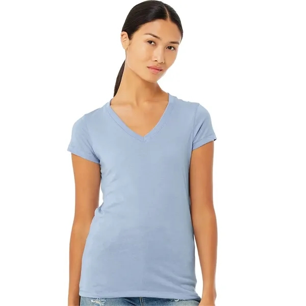 Women's short sleeve v-neck jersey t-shirt. Blank product.... from ASI 84358 S&S Activewear