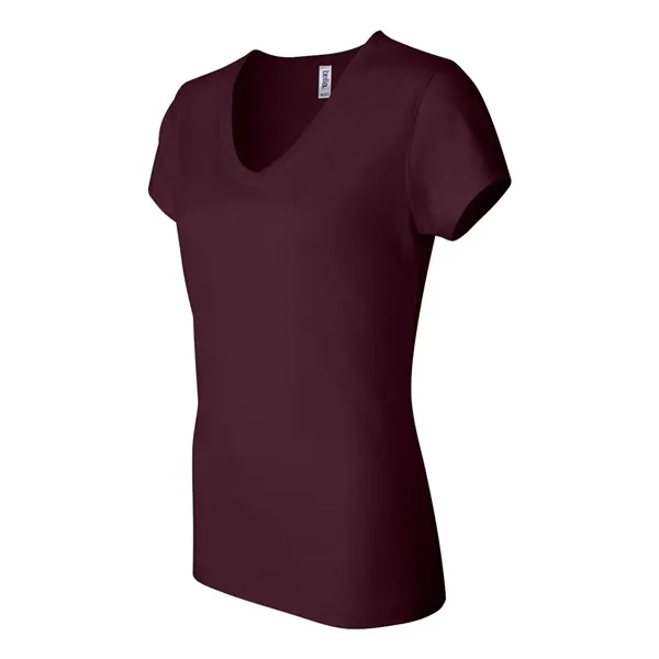 Women's short sleeve v-neck jersey t-shirt. Blank product.... from ASI 84358 S&S Activewear
