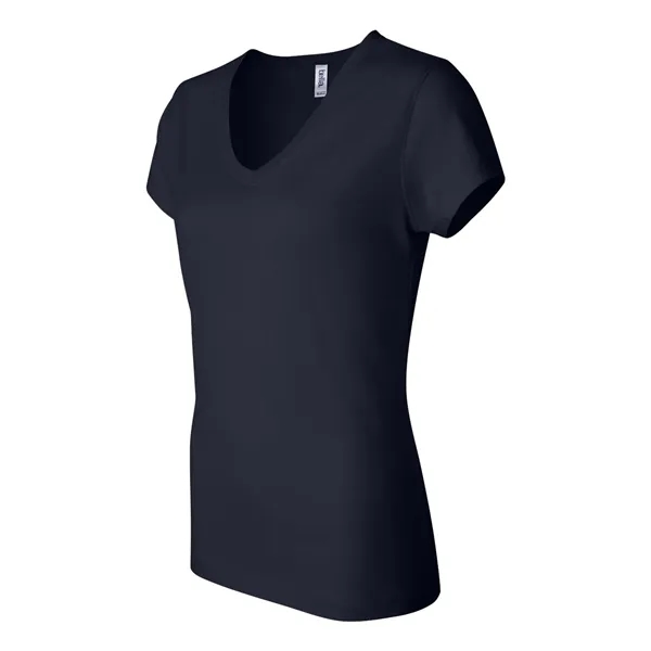 Women's short sleeve v-neck jersey t-shirt. Blank product.... from ASI 84358 S&S Activewear