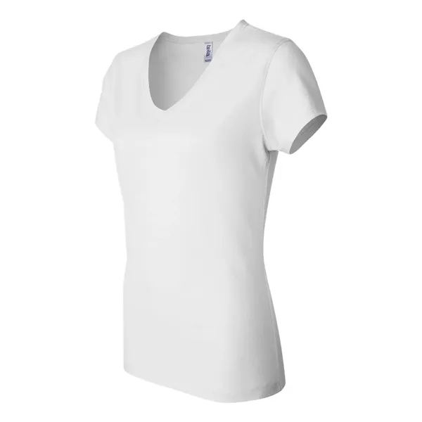 Women's short sleeve v-neck jersey t-shirt. Blank product.... from ASI 84358 S&S Activewear
