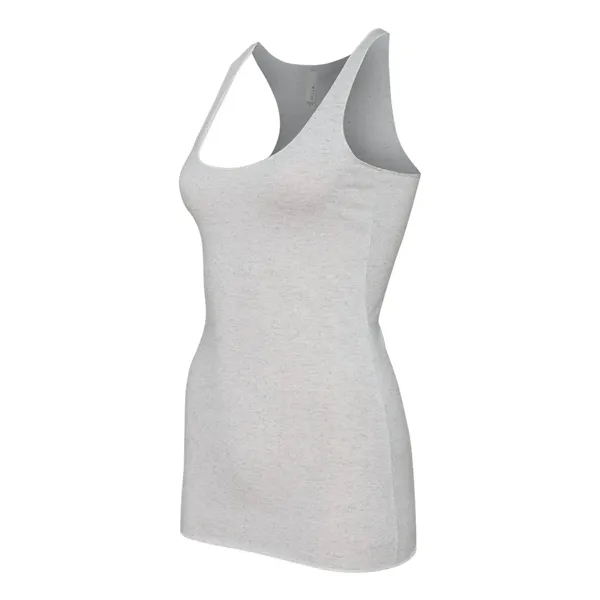 Women's tri-blend racerback tank top with overlock hem on neck. Blank... from ASI 84358 S&S Activewear